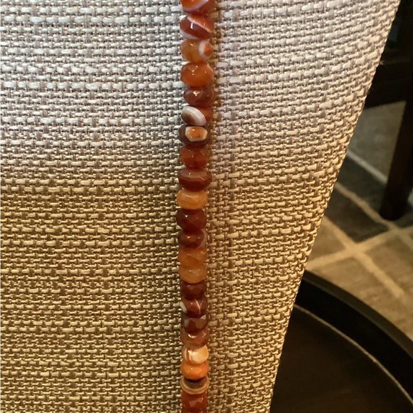 15” carved stone necklace, costume jewelry - Picture 3 of 5